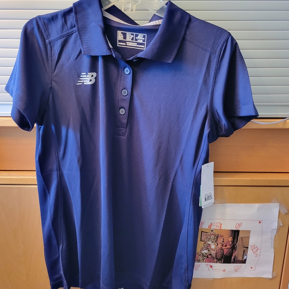 New New Balance Polo Shirt Size L. Navy Blue